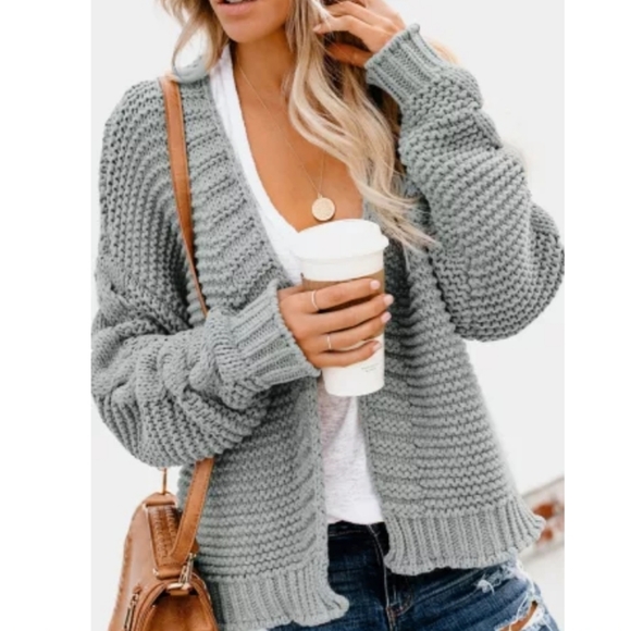 🔥Last one💕HP💕New boutique chunky open front Cardigan - Picture 3 of 10